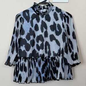 leopard print ganni blouse